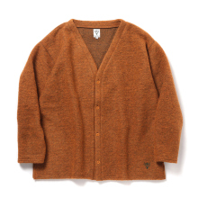 South2 West8 / サウスツーウエストエイト | S.S. V Neck Cardigan - W/PE Boiled Jersey - Orange