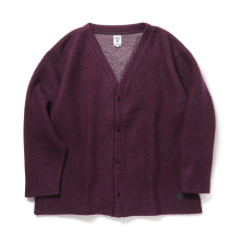 South2 West8 / サウスツーウエストエイト | S.S. V Neck Cardigan - W/PE Boiled Jersey - Purple