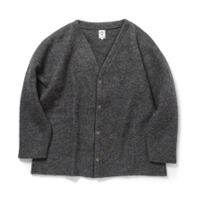 South2 West8 / サウスツーウエストエイト | S.S. V Neck Cardigan - W/PE Boiled Jersey - Charcoal