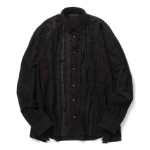Needles / ニードルズ | Rebuild by Needles - Flannel Shirt ->7 Cuts Shirt / Wide / Over Dye / Black-Fサイズ_1