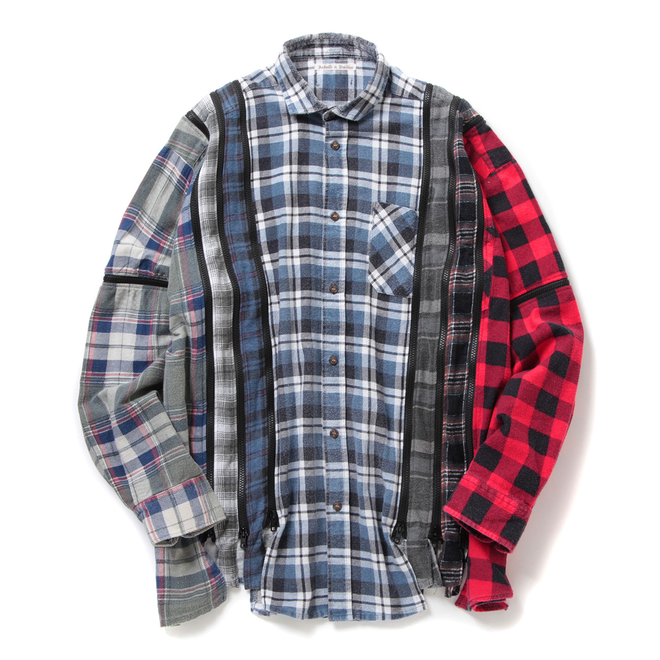 Rebuild by Needles - Flannel Shirt ->7 Cuts Zipped Shirt / Wide - Fサイズ_2