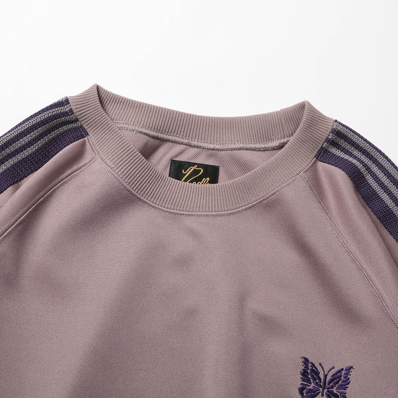 Needles / ニードルズ | Track Crew Neck Shirt - Poly Smooth - Taupe