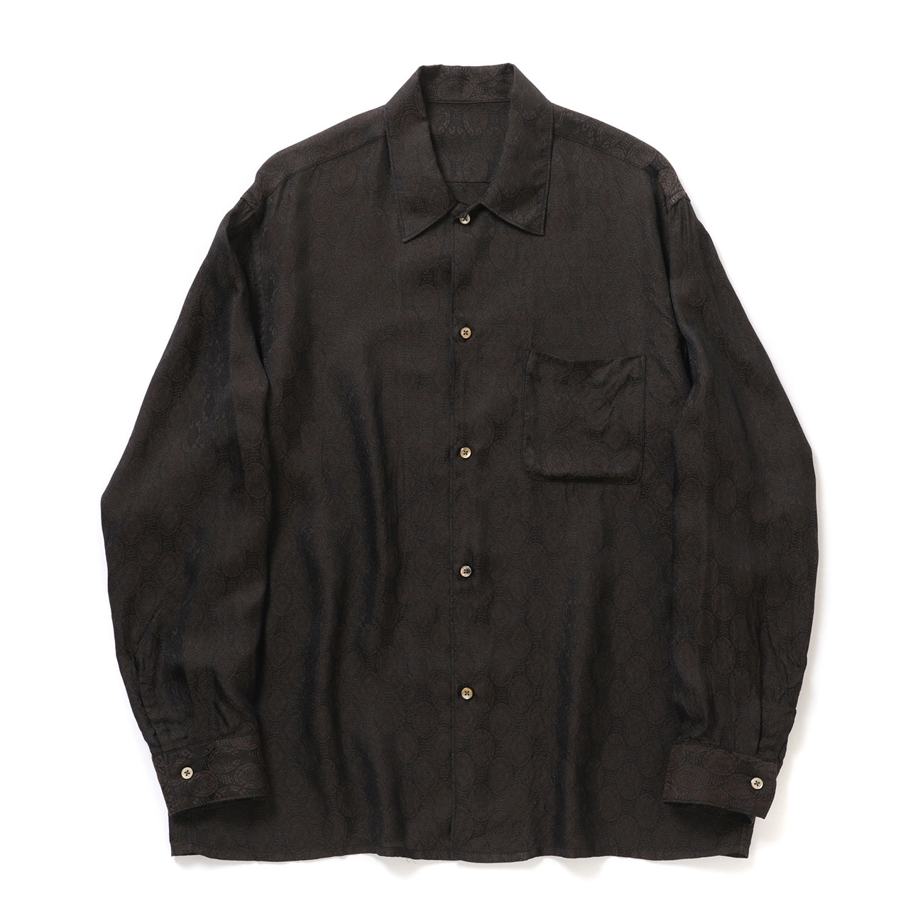 URU / ウル | CUPRO - REGULAR COLLAR L/S SHIRTS - Brown | 通販