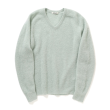 BABY SURI ALPACA SHEER KNIT V-NECK P/O (メンズ) - Dusty Mint