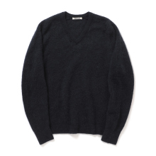 BABY SURI ALPACA SHEER KNIT V-NECK P/O (メンズ) - Navy