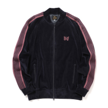 Needles / ニードルズ | Rib Collar Track Jacket - C/PE Velour - Navy