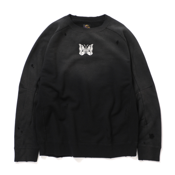 【NEEDLES】Darts Sweat Shirt - French Terry BLACK 要在庫確認 Needles / ニードルズ | Deconstructed Sweat Shirt - Cotton