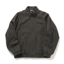 ALPACA WOOL SILK TWEED ZIP BLOUSON (メンズ) - Gray Brown Hairline