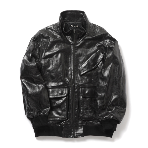 AURALEE / オーラリー | LAMB LEATHER ZIP BLOUSON (メンズ) - Black