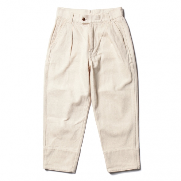 URU / ウル | COTTON HEAVY DRILL / 1 TUCK PANTS - Ivory | 通販