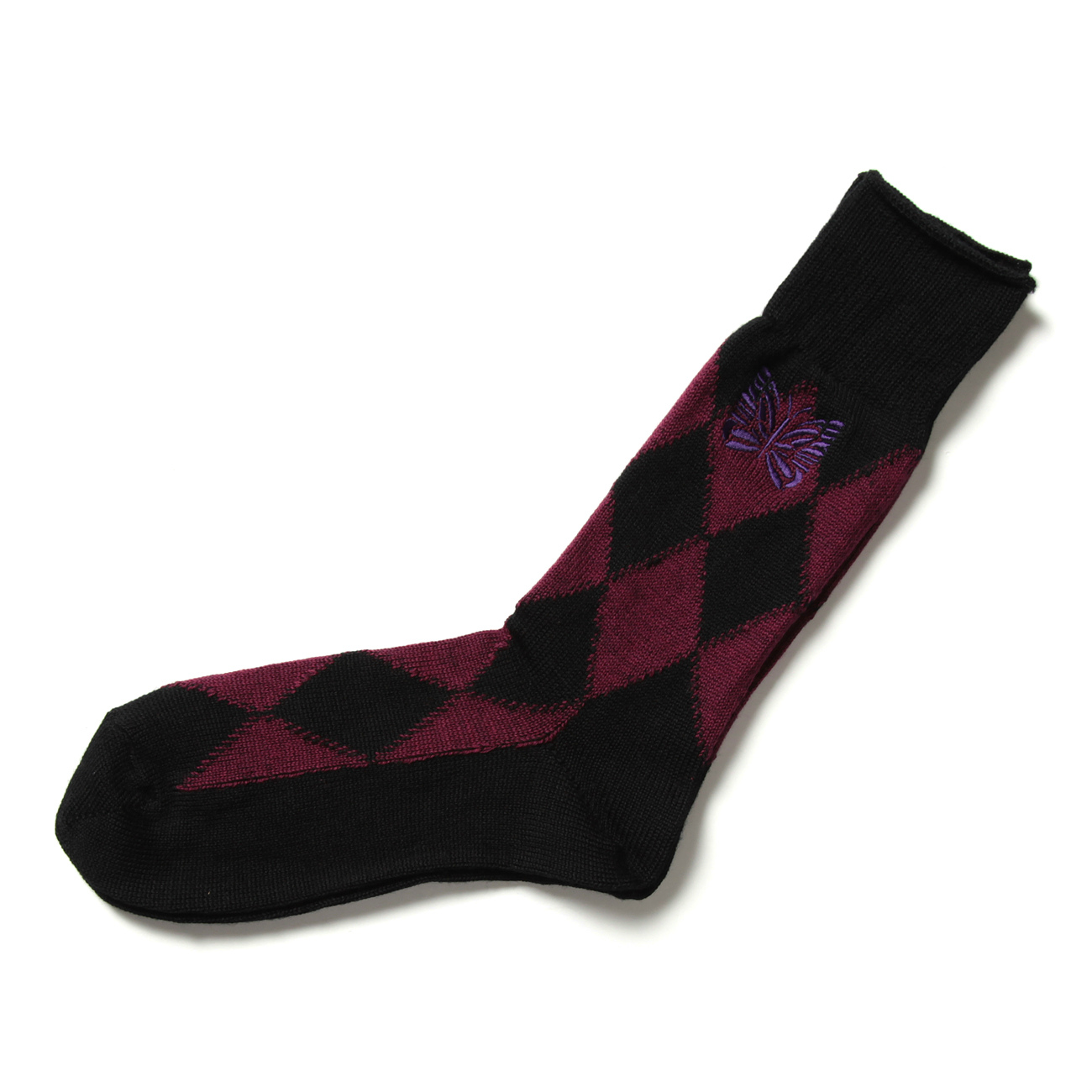 Needles / ニードルズ | Argyle Jq. Socks - Merino Wool - Wine