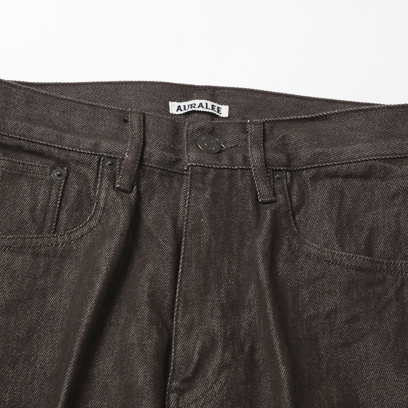 AURALEE / オーラリー | HARD TWIST DENIM 5P PANTS (メンズ) - Brown