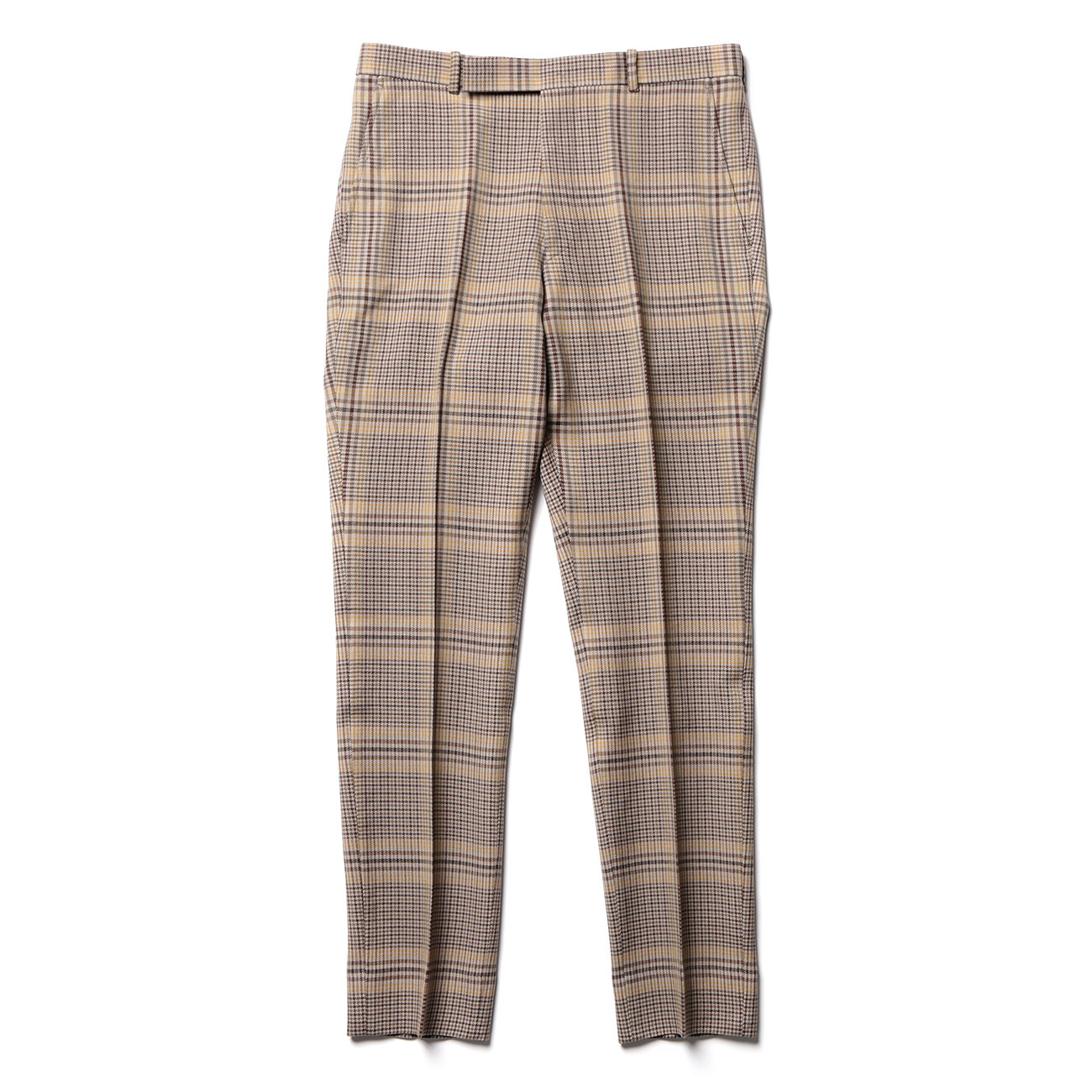 AURALEE / オーラリー | WOOL SERGE CHECK NARROW SLACKS - Beige Glen