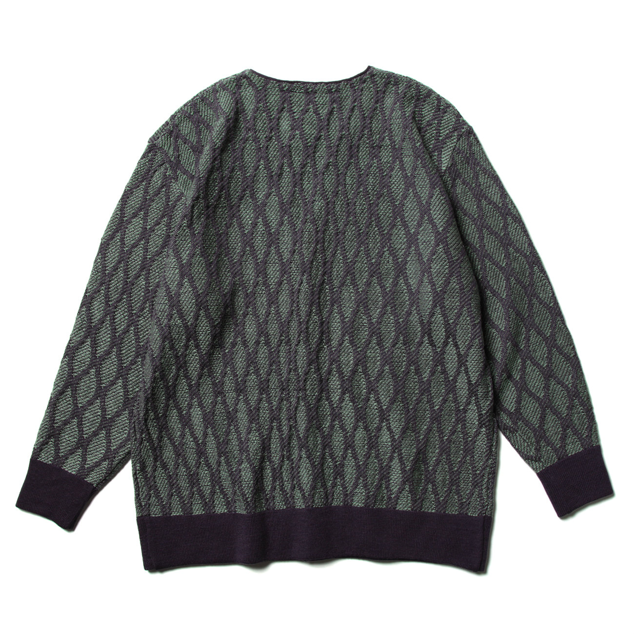 Needles / ニードルズ | V Neck Cardigan - Wave Stripe - Green 