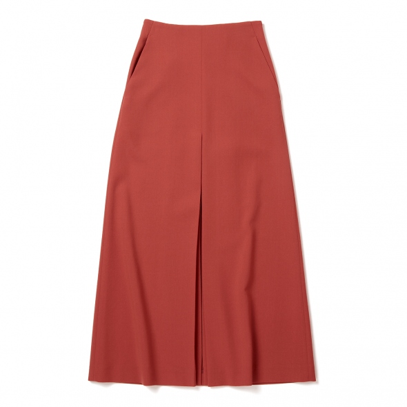 TENSE WOOL DOUBLE CLOTH SKIRT (レディース) - Red Orange