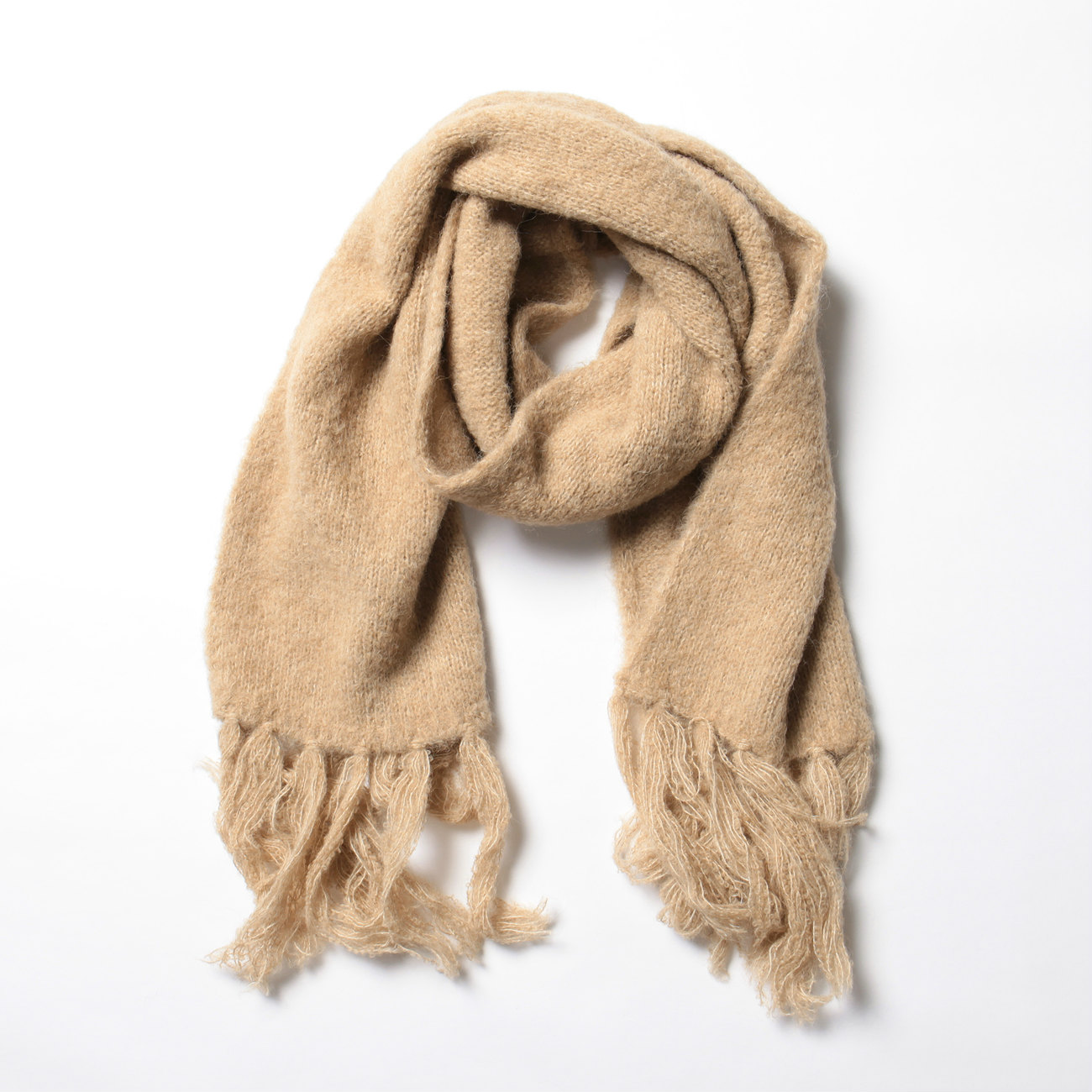 ALPACA WOOL SUPER LIGHT KNIT STOLE (メンズ) - Top Beige