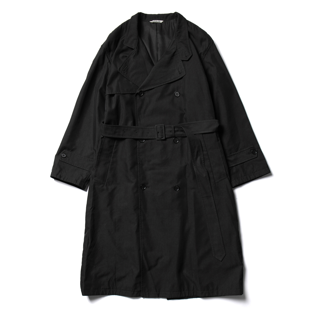 AURALEE / オーラリー | WASHED FINX CUPRO TWILL LONG COAT - Black