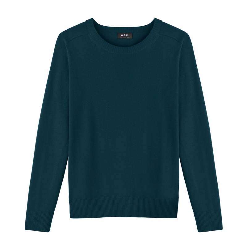 A.P.C. / アーペーセー|薄手メリノウールクルーネックセーター - Blue