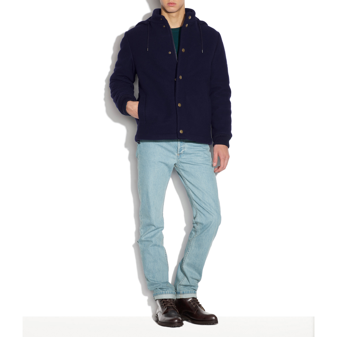 A.P.C. / アーペーセー|薄手メリノウールクルーネックセーター - Blue 