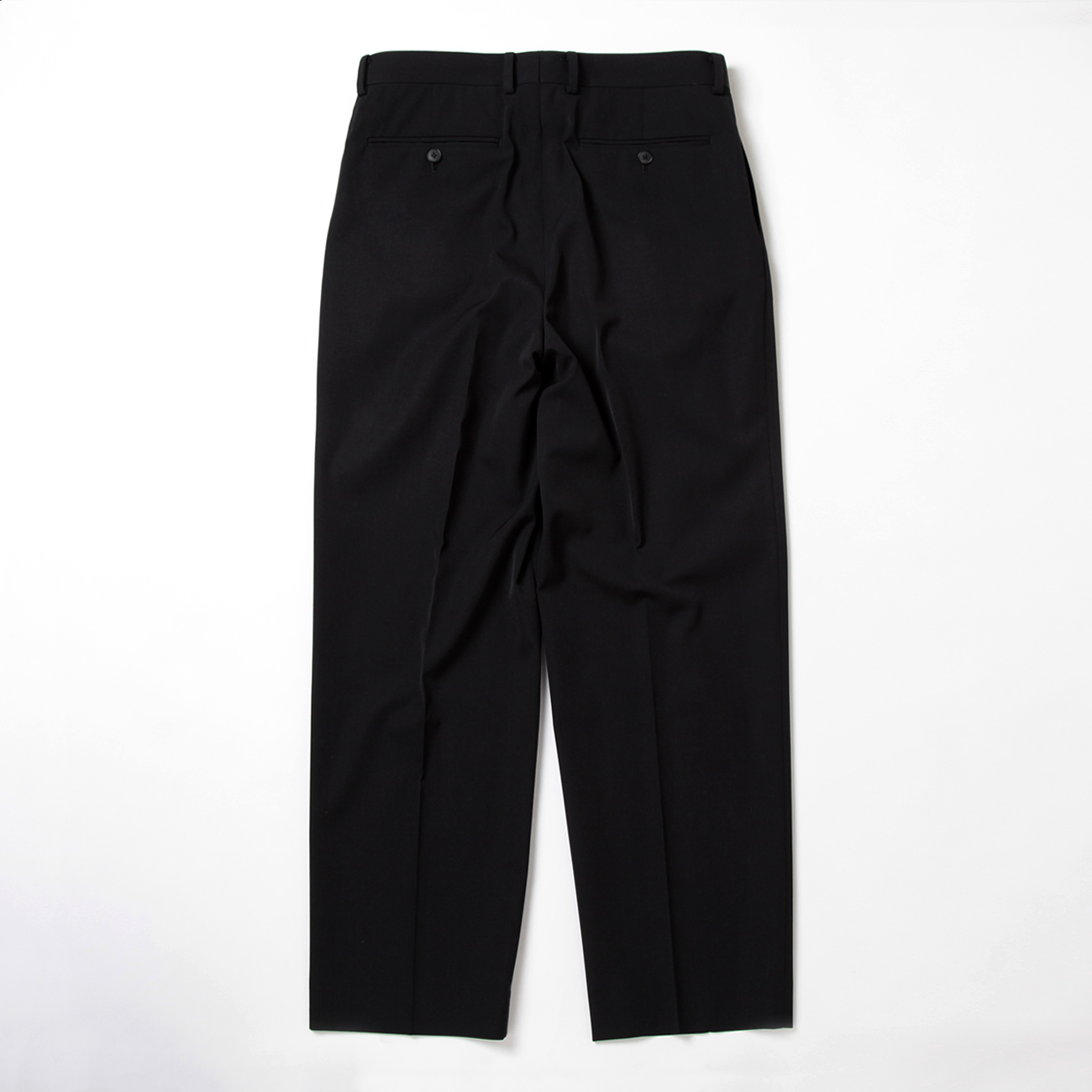 LIGHT WOOL MAX GABARDINE TWO-TUCK SLACKS - Top Black