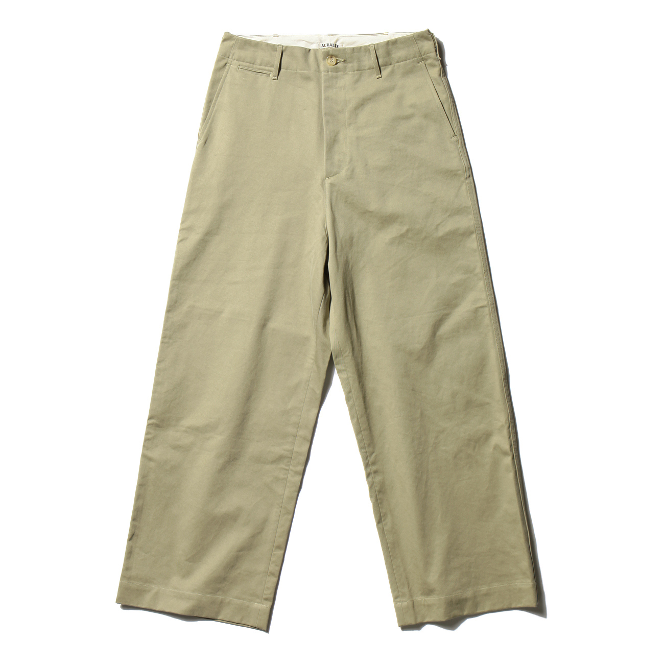 WASHED FINX CHINO WIDE PANTS - Light Khaki