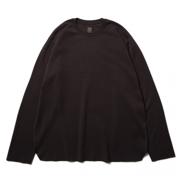 BATONER / バトナー | 32G SMOOTH COTTON CREW NECK (メンズ) - Brown