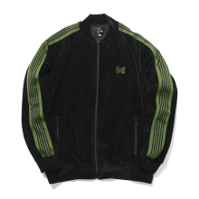 Needles / ニードルズ | Rib Collar Track Jacket - C/PE Velour - Black