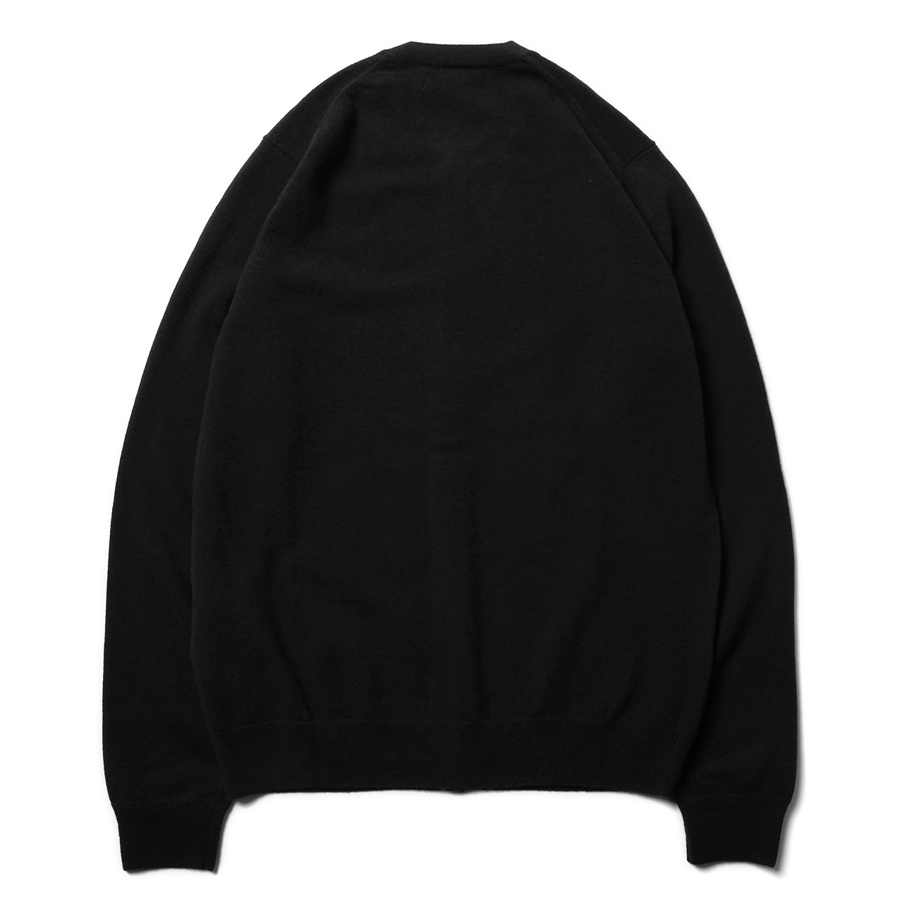fully fashioned knit cardigan round-neck - Black