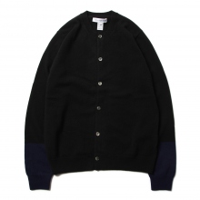 COMME des GARCONS SHIRT / コム デ ギャルソン シャツ | fully fashioned knit cardigan round-neck - Black / Navy