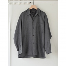 COMOLI / コモリ | ヨリ杢 オープンカラーシャツ - Gray