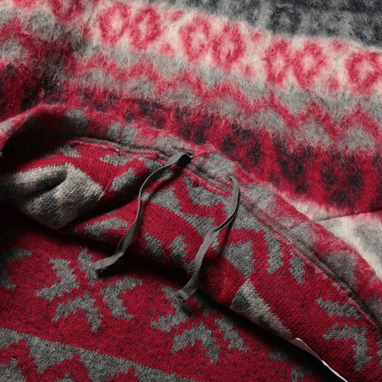 Engineered Garments / long sleeve hoody/Fair Isle Mohair/パーカー/S/ポリエステル/RED/総柄 ENGINEERED GARMENTS / エンジニアドガーメンツ | Long Sleeve Hoody