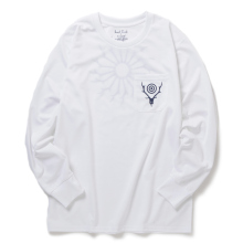 South2 West8 / サウスツーウエストエイト | L/S Round Pocket Tee - Circle Horn - White