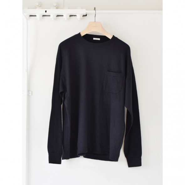 COMOLI / コモリ | ウール天竺 長袖クルー - Navy | 通販 - 正規取扱店