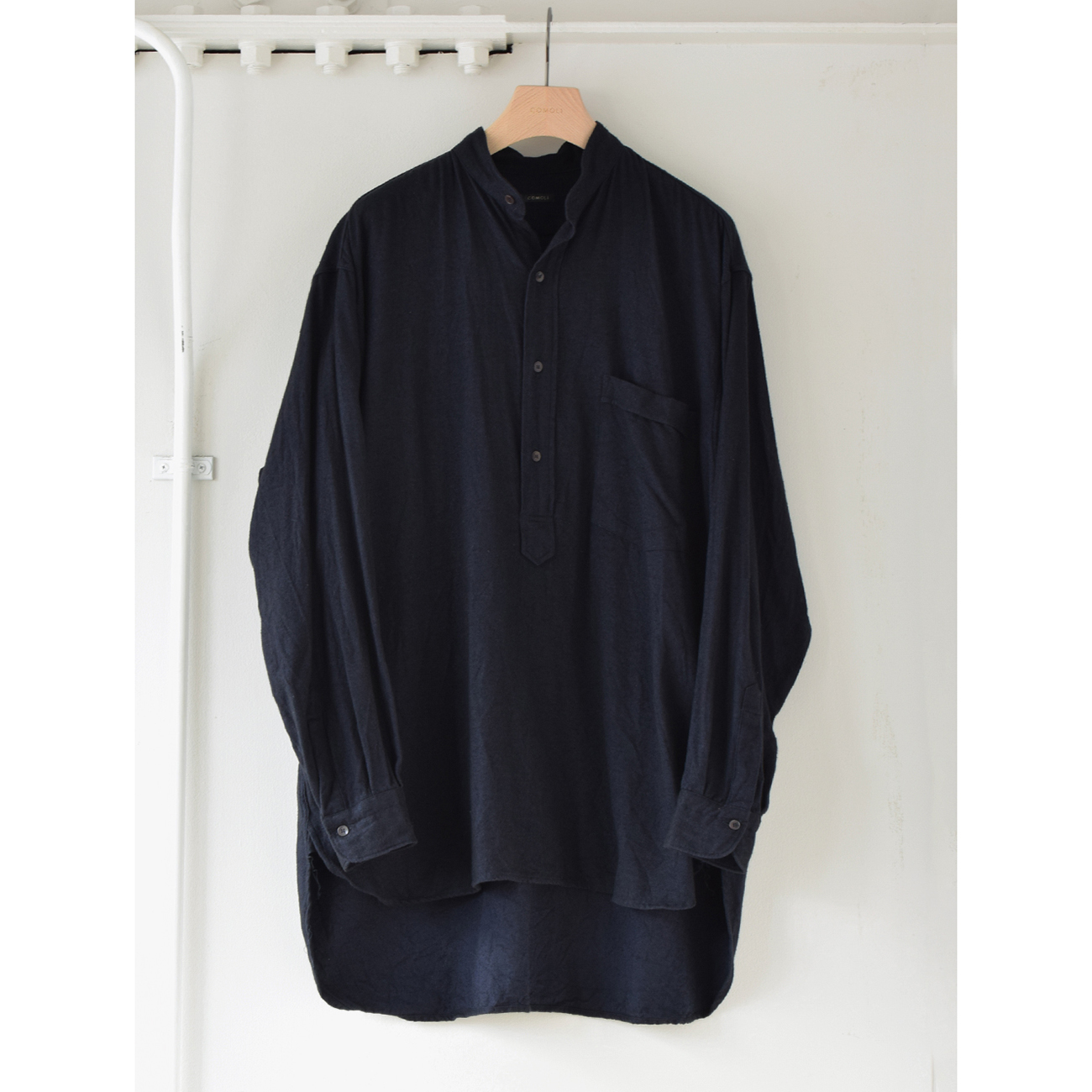 COMOLI / コモリ | シルクネル プルオーバーシャツ - Navy | 通販