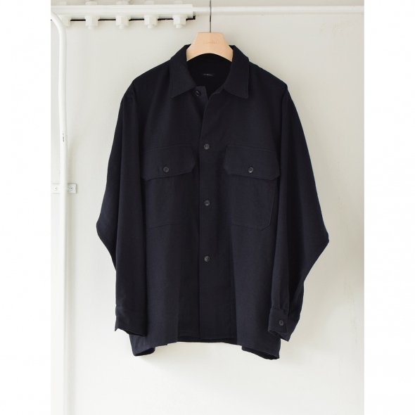 COMOLI / コモリ | カシミヤ和紙 C.P.O ジャケット - Navy | 通販 ...