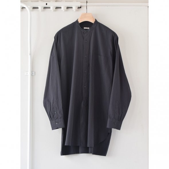 COMOLI / コモリ | バンドカラーシャツ - Navy | 通販 - 正規取扱店