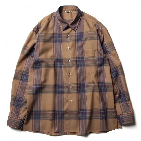 AURALEE / オーラリー | SUPER LIGHT WOOL CHECK SHIRTS (メンズ