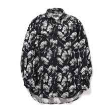 ENGINEERED GARMENTS / エンジニアドガーメンツ | Work Shirt - Cotton Brushed Floral Print - Black/White
