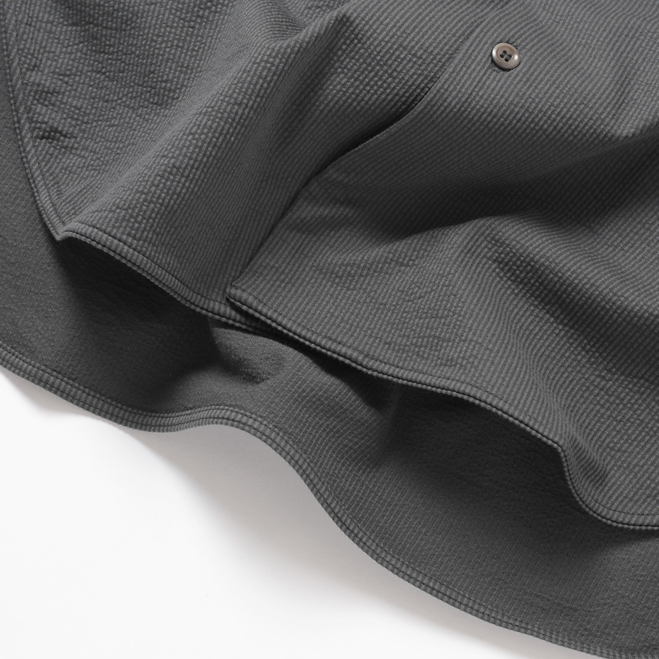 CURLY / カーリー | SHADOW STRIPE BAND COLLAR SHIRT - M.Gray