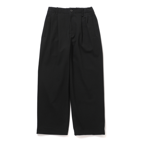 curly crown collective 非売品 いかりや長介（ベース） CURLY / カーリー | KNIT CHINO-CLOTH PANTS (WIDE) - Black