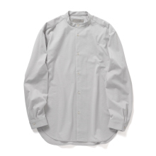 CURLY / カーリー | SHADOW STRIPE BAND COLLAR SHIRT - L.Gray