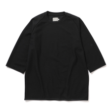 CURLY / カーリー | SEED STITCH KNIT TEE (Q/S) - Black