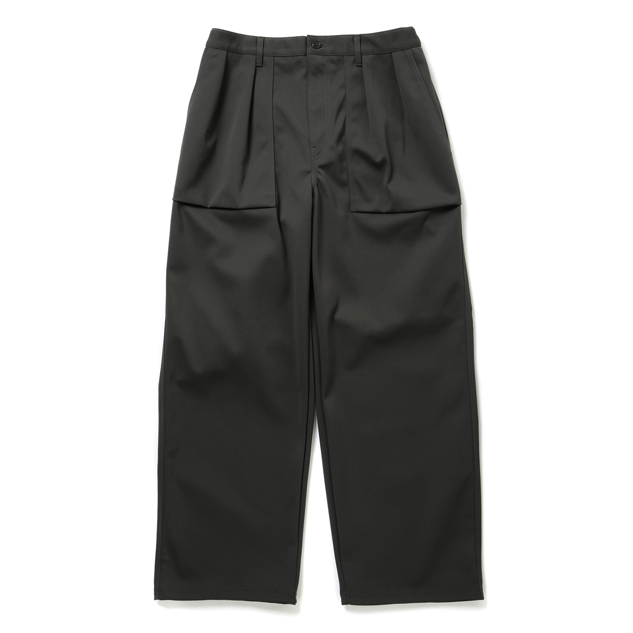 CURLY / カーリー | SOLID DOUBLE-KNIT WIDE BAKER PANTS - Charcoal