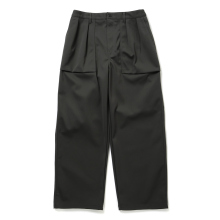 SOLID DOUBLE-KNIT WIDE BAKER PANTS - Charcoal