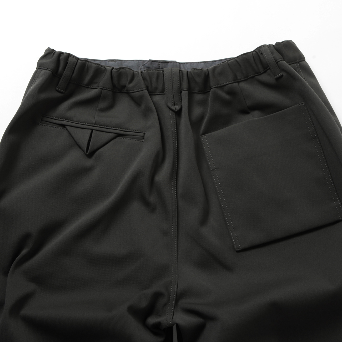 CURLY / カーリー | SOLID DOUBLE-KNIT WIDE BAKER PANTS - Charcoal