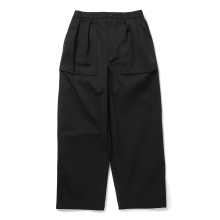 SOLID DOUBLE-KNIT WIDE BAKER PANTS - Black