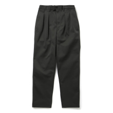 SOLID DOUBLE-KNIT TAPERED PANTS - Charcoal