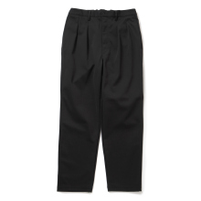 SOLID DOUBLE-KNIT TAPERED PANTS - Black