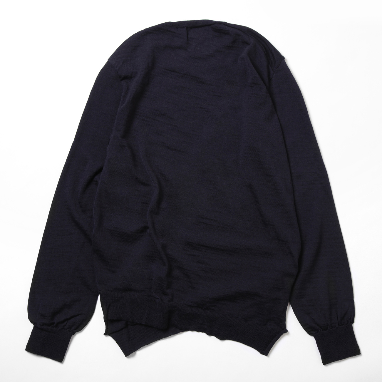 fully fashioned knit LACOSTE badge gauge 14 - Navy