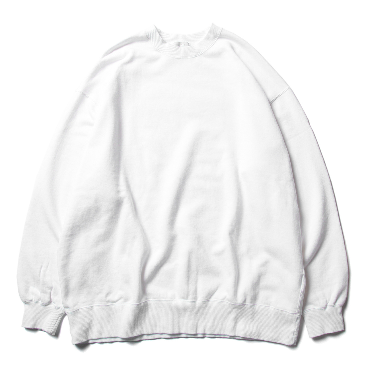 COTTON FLEECE / CREW NECK OVER SWEAT - White